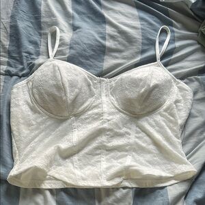 Elegant White Lace Bustier Top